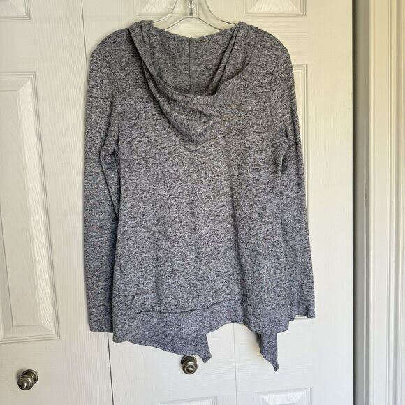 Old Navy Cardigan Women Size SP Open Front Drape Gray Shortie Flow - Picture 5 of 16